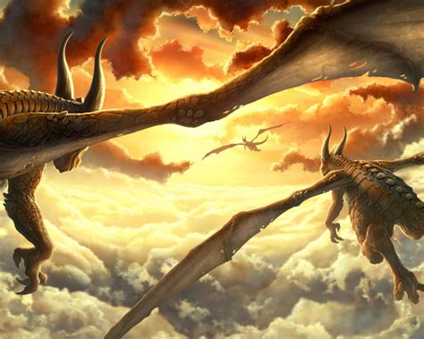 Flight of dragons on the South Desktop wallpapers 1280x1024