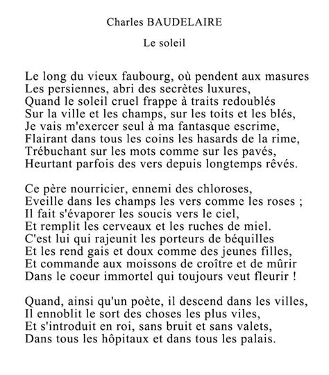 Le Soleil De Baudelaire Analyse - Communauté MCMS