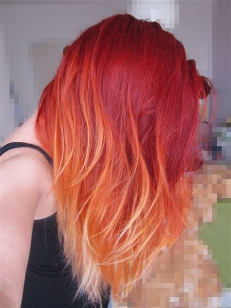 Platinum blonde hair (vanilla ice cream) has made a real splash! 18 Striking Red Ombre Hair Ideas - PoPular Haircuts