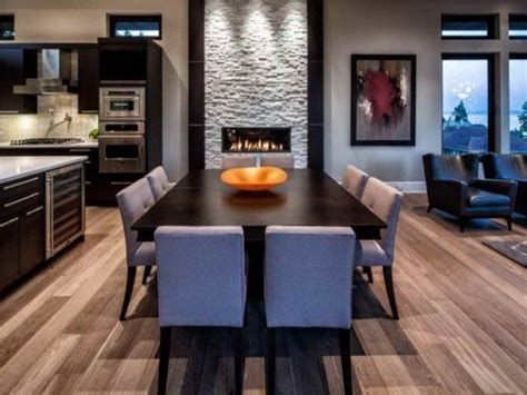 Dining room fireplace, Living room modern, Home decor kitchen