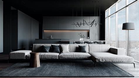 Living room modern interior design living room living room designs living rooms living area design bedroom interior walls small living decorating with grey and beige: Satisfy Your Dark Side With Black And Grey Interiors
