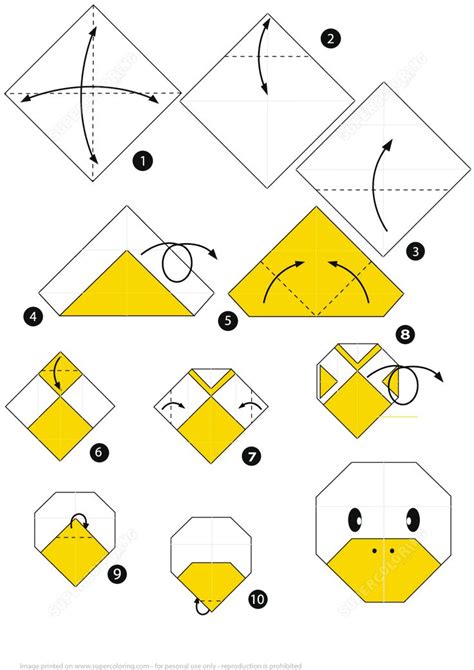 Comment faire un visage de canard en origami Instructions étape par