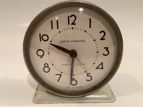 Vintage Westclox Good Morning Classic Round Windup Alarm Clock Works