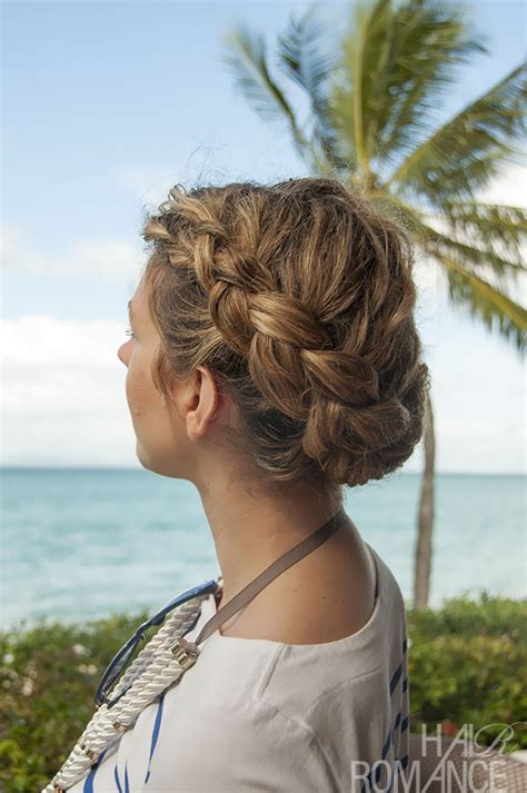 Hairstyle Tutorial Dutch Side Braid And Bun In Curly Hair Hair Romance