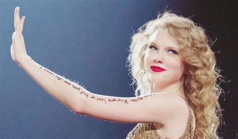 Taylor Swift Left Arm Tattoo Is Temporary ~ Designantattoo