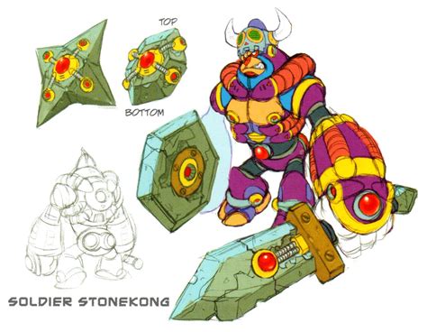 Sketch Art Of Soldier Stonekong One Of The Reploid Bosses From Mega