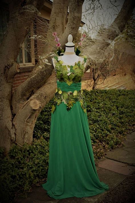 adult fairy queen costume dress woodland fairy dress green fairy dress with leaves and flowers