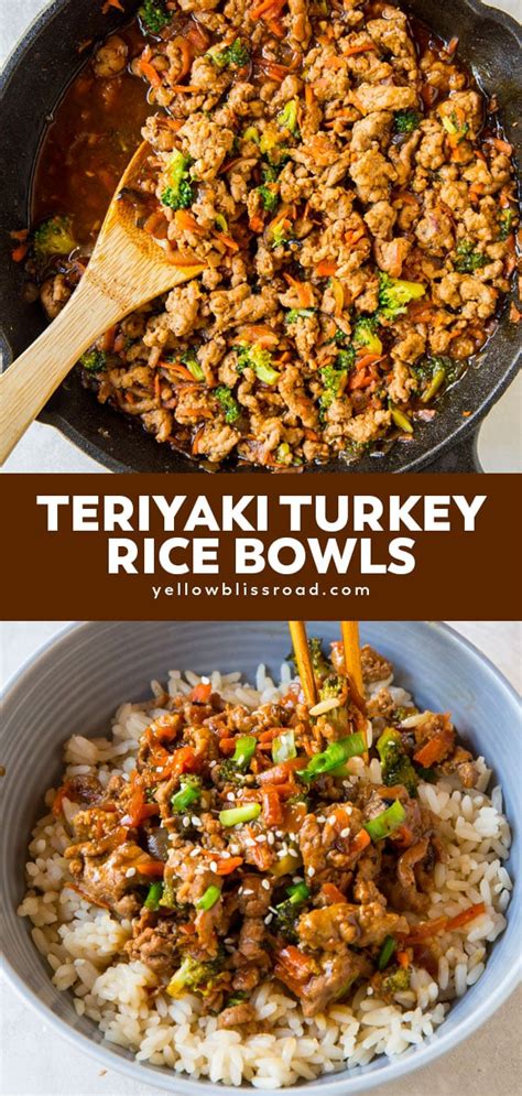 Healthy Ground Turkey Teriyaki Rice Bowl Recipe Healthy Turkey