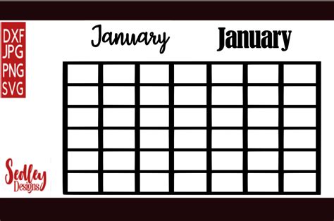 Calendar Grid Graphic By Sedley Designs · Creative Fabrica