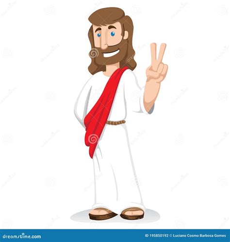 Illustration Of Jesus Christ Signaling Peace And Love Religion