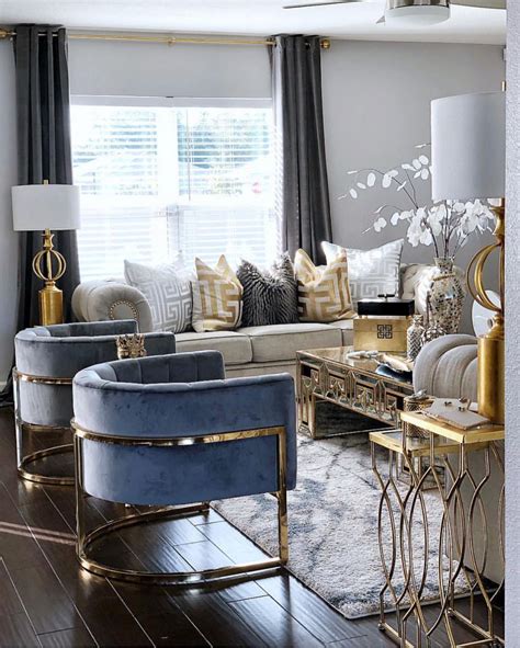 There are a few simple things to keep in mind before taking the plunge. Blue, Gold, & Silver decorated living room | Luxury living ...