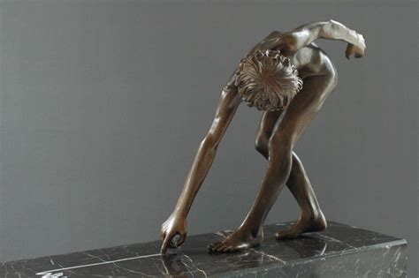Wim Van Der Kant Duco Lineam Bronze Sculpture Boy Male Nude Figure