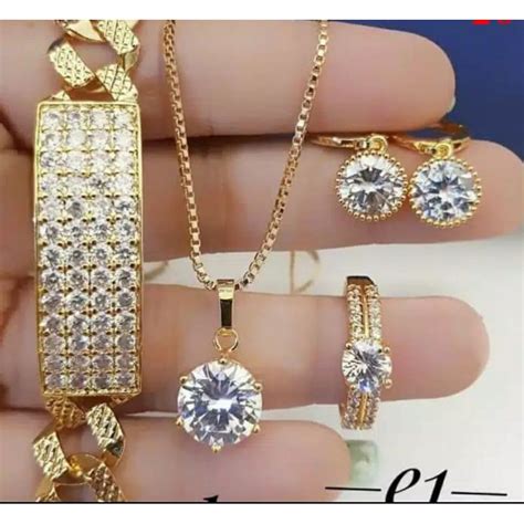 jual perhiasan wanita 1set lengkap asli titanium shopee indonesia
