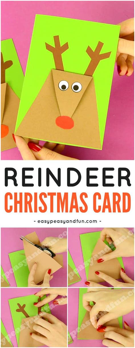 Take your paper and ruler and cut the paper to the card size you prefer. Reindeer Christmas Card - Easy Peasy and Fun