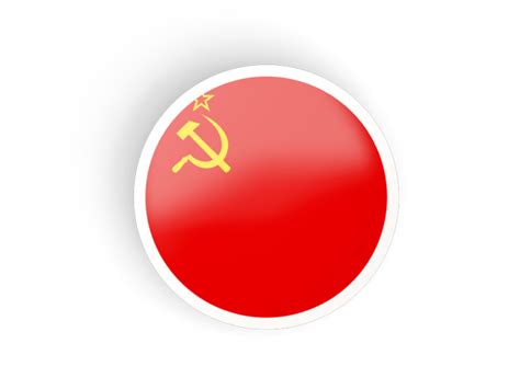 Round Concave Icon Illustration Of Flag Of Soviet Union