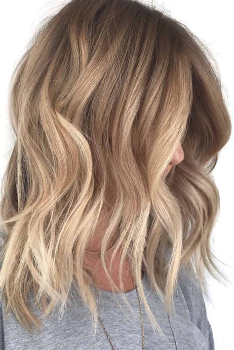 Blonde Balayage Natural Blonde Highlights Loose Waves Dark Blonde