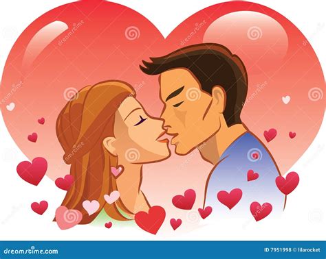 St Valentine S Day Kiss Stock Vector Illustration Of Female 7951998