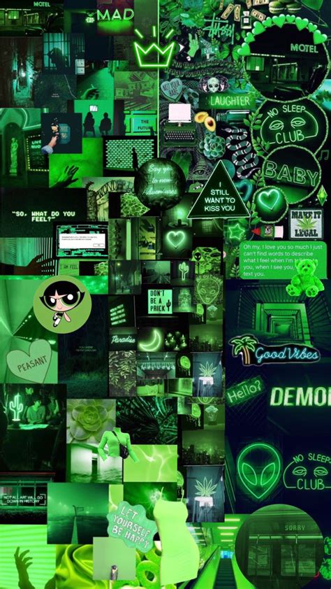 Neon Green Aesthetic Collage Estamosaguantados