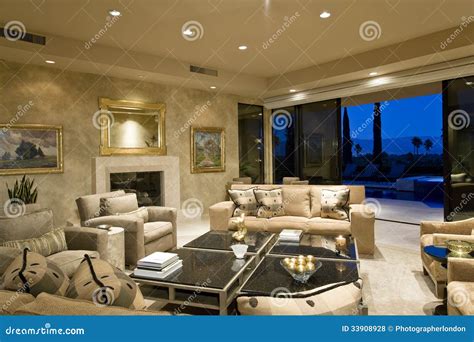 Spacious Living Room in House Stock Photo - Image of frame, armchair