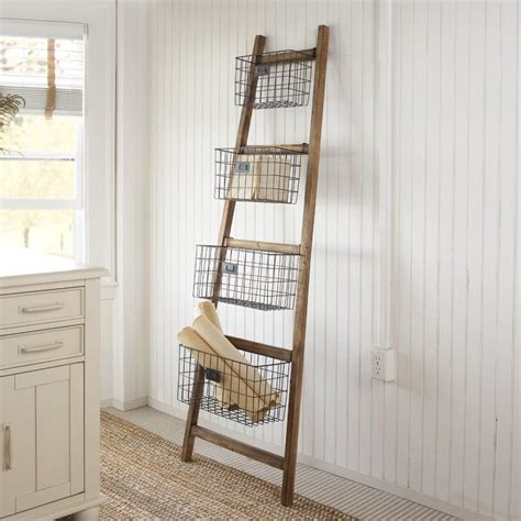vertical wooden 6 ft decorative ladder ladder decor blanket ladder home decor