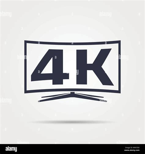 4k Curved Screen Smart Tv Icon Eps10 Vector Illustration Stock Vector