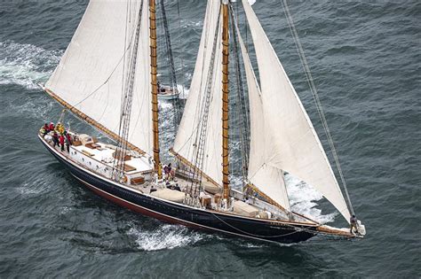 The Superyacht Schooner Columbia The Largest Yacht In The Race Enjoys