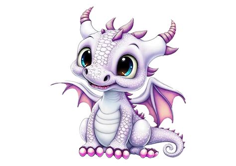 Cute Baby Dragon Lilac Dragon Girl Graphic By Gornidesign Creative