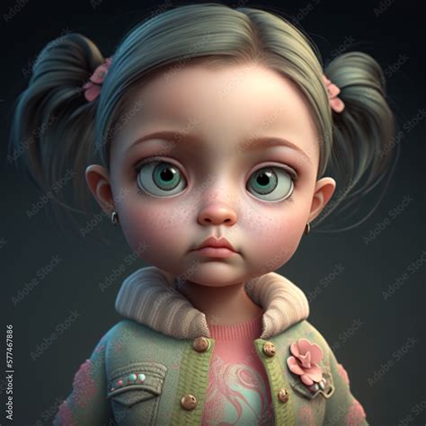 cute avatar girl for profile 3d model stock illustration profile pics cute