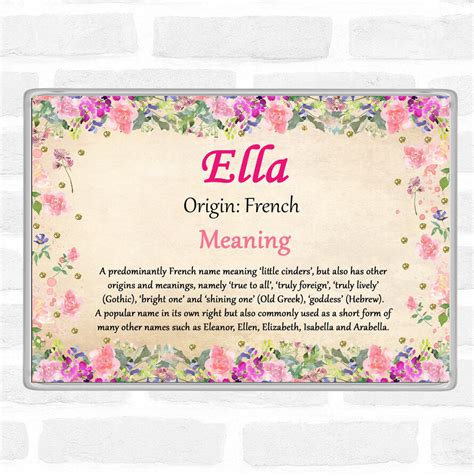 Ella Name Meaning Jumbo Fridge Magnet Floral Ebay