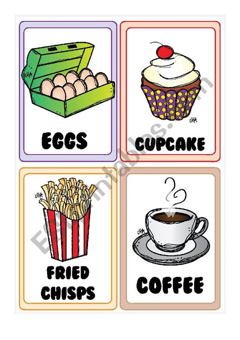 Food Printable Flashcards With Real Food Food Flashcards