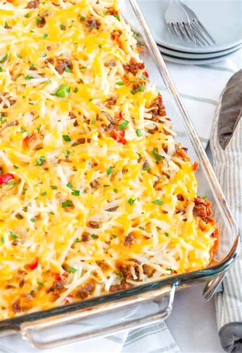Sausage Hashbrown Breakfast Casserole All Things Mamma
