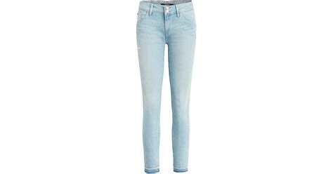 Hudson Jeans Denim Collin Mid Rise Stretch Skinny Crop Jeans In Blue Lyst