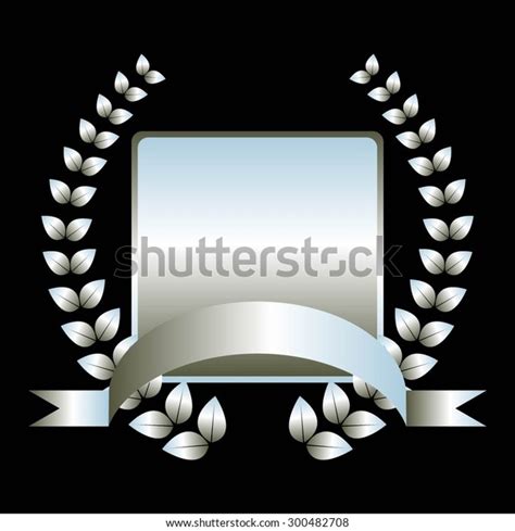 Vector Illustration Silver Laurel Wreath Silver Stock Vector Royalty
