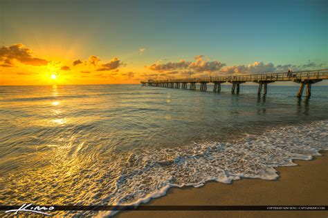 Pompano Beach Pier Broward County Florida Ocean Water Hdr Photography By Captain Kimo