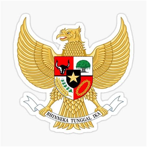 National Emblem Of Indonesia Garuda Pancasila Sticker Preppy Stickers