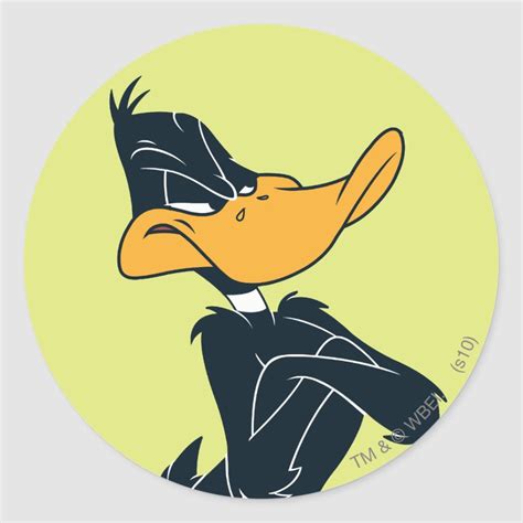 Daffy Duck With Arms Crossed Classic Round Sticker Zazzle Daffy