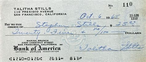 Lot Detail Stephen Stills Signed Vintage Bank Check 1965epperson