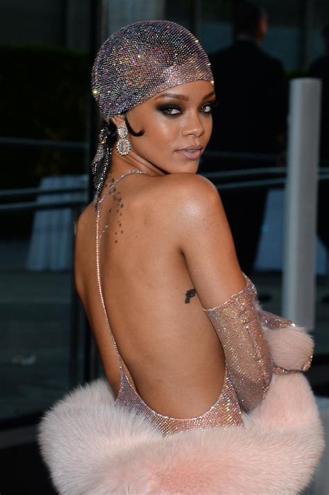 Rihanna In Naked See Through Dress Show Her Tits The