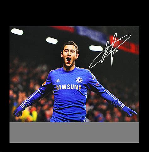 Eden Hazard Autographed Signed Chelsea 12x18 Photo UEFA Europa League