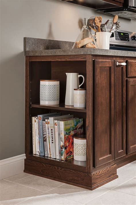A tall wooden pantry makes a great addition to a finished kitchen. 12 Inch Deep Open Base Cabinet - Aristokraft Cabinetry