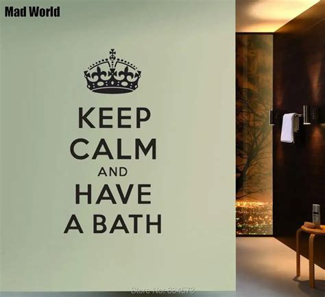 Mad World Keep Calm And Have A Bath Wall Art Stickers Wall Decal Home Diy Decoration Removable