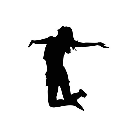 Jumping Girl Silhouette Happy Girl 9015044 Vector Art At Vecteezy