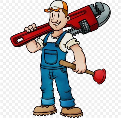 Cartoon Clip Art Solid Swinghit Plumber Construction Worker Png