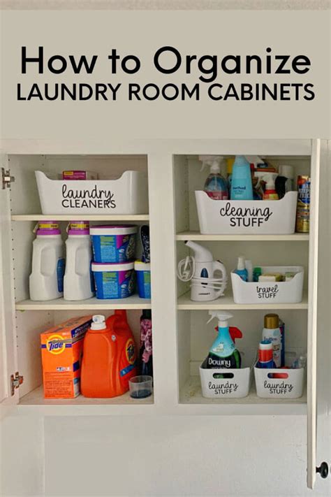 Reach up to the highest corners and use an attachment on the window treatments. How to Organize Your Laundry Room Cabinets from 30daysblog