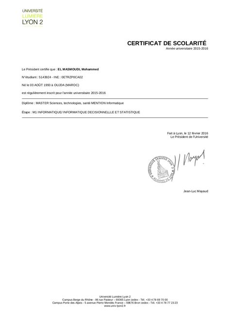 Certificat De Scolarité En Ligne Upmc