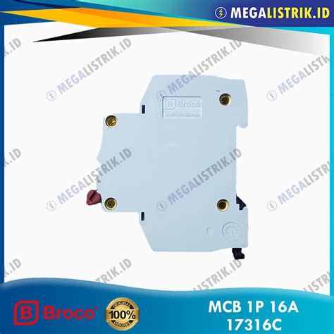 Broco MCB 1 Phase 16 Ampere SNI 17316C MEGALISTRIK ID