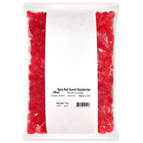 Red Raspberries Gummi Candy 5 Lb Bulk Bag