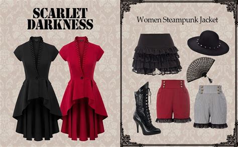Scarlet Darkness Womens Gothic Tailcoat Steampunk Tuxedo