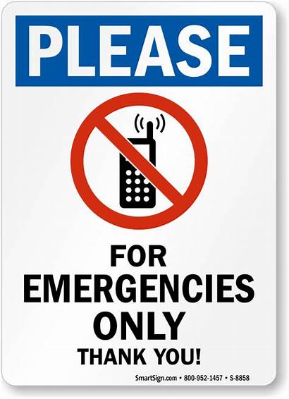 Phone Cell Sign Emergency Emergencies Phones Signs
