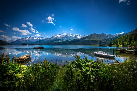 Fonds Decran Suisse Lac Montagnes Bateau Photographie De Paysage Lake